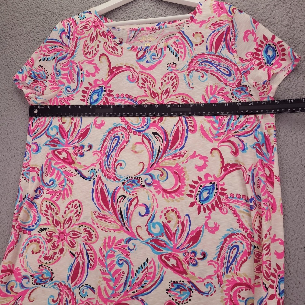LILLY PULITZER Top Size XL Pink Etta Scoop Neck Coconut Flitting About - Picture 8 of 15